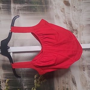 New! Avanova Womens Large bright red tank top corset cropped top